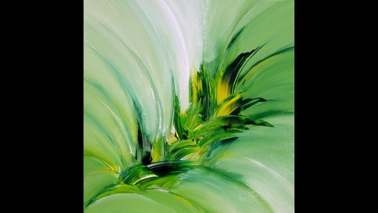 Green Explosion, abstract painting, Acrylic