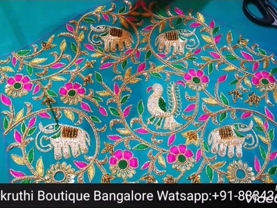 Hand Embroidery Blouse designs by Angalakruthi boutique in Bangalore