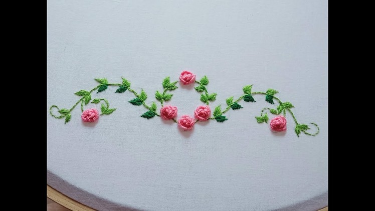 Hand embroidery. Border design.