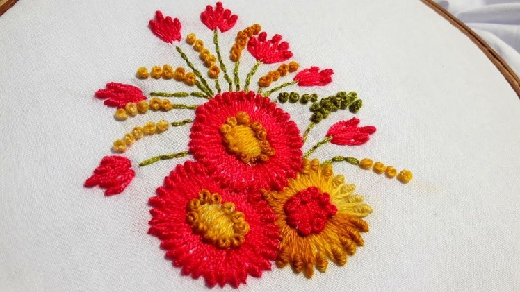 Hand Embroidery: Bullion Lazy Stitch