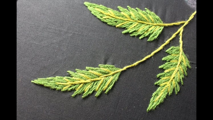 Hand Embroidery Designs | Leaf tutorial for beginners