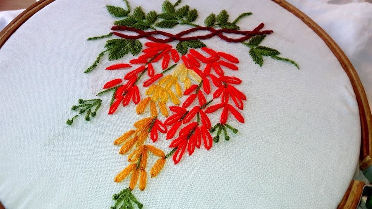 Hand embroidery: Lazy daisy stitch beautiful design.