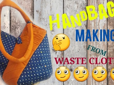 How to make beautiful handbag from waste cloth. easy way. by simple cutting