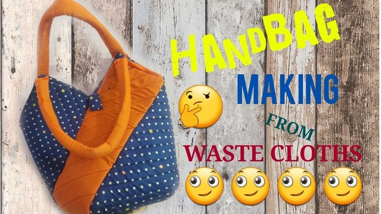 How to make beautiful handbag from waste cloth. easy way. by simple cutting
