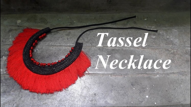 How to make silk thread tassel necklace.Red tassel necklace.Creation&You
