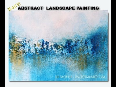 How to Paint Art - Easy Abstract Landscape Tutorial - Working with Fiber Paste Texture