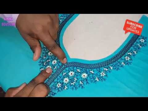 How to set Embroidery Neck using Paper Pasting