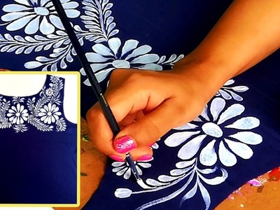 How To use Hand Embroidery Pattern in Fabric Painting | Easy Tips for Fabric Painting