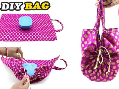 Innovative Tiffin Bag Sew Idea | Easy Craft | Old Cloth Bag by Sonali Creations
