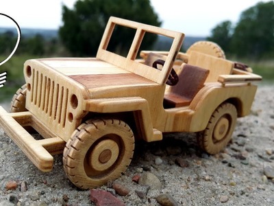 Jeep Willys Wooden Toy Car