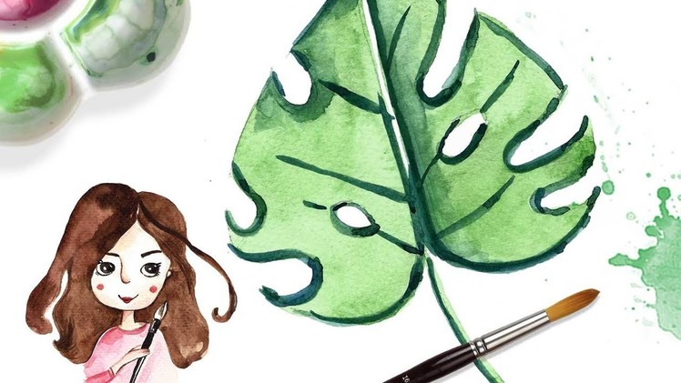 Learn how to paint MONSTERA with WATERCOLOR