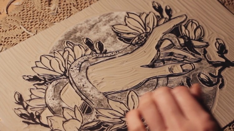 Linocut Printmaking Process by Maarit Hänninen