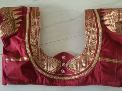 Patch Work Blouse Designs For Paithani Silk Saree