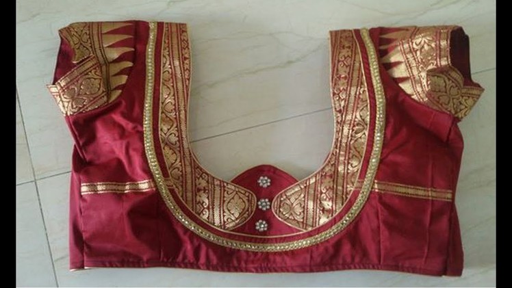 Patch Work Blouse Designs For Paithani Silk Saree