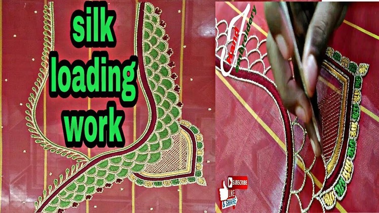 Silk loading work | Aari embroidery | French knot | hand embroidery