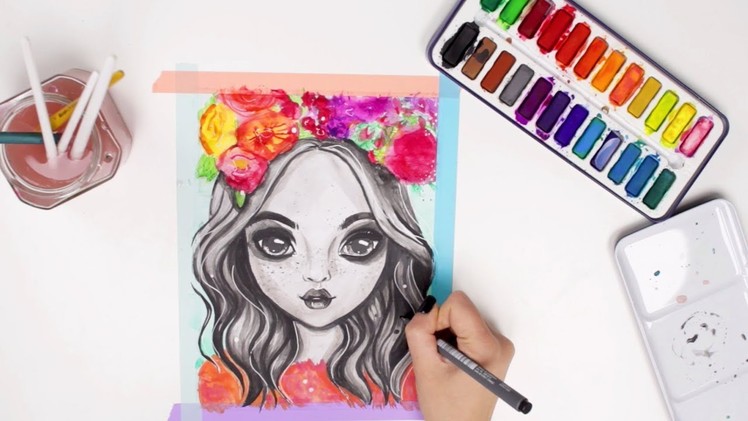 TOPModel malen mit Wasserfarben | watercolor painting || Foxy Draws