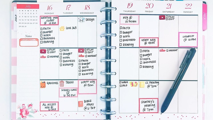 Weekly Plan With Me: Happy Planner - July 16th - July 22nd