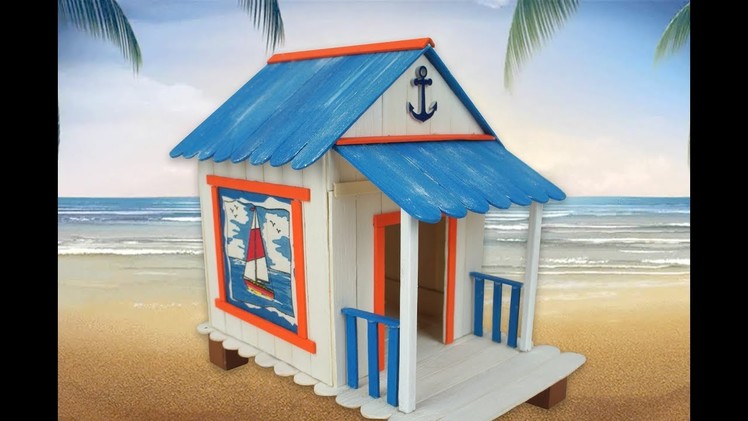 Beach House for Hamster - Popsicle Sticks DIY