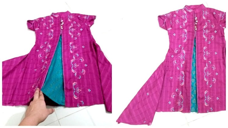 DIY-Beautiful Designer tunic dress  with open gown style  for girls