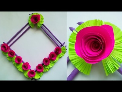 Diy paper flower wall hanging.Simple and beautiful wall hanging.Wall decoration by KovaiCraft #34