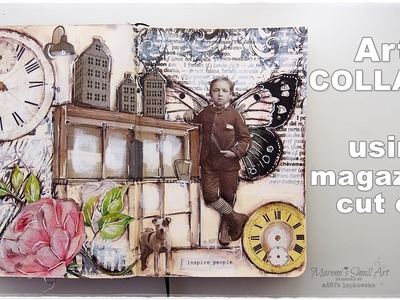 How to Build Collage Scenery using Magazine Cut Outs Full Process Video ♡ Maremi's Small Art ♡