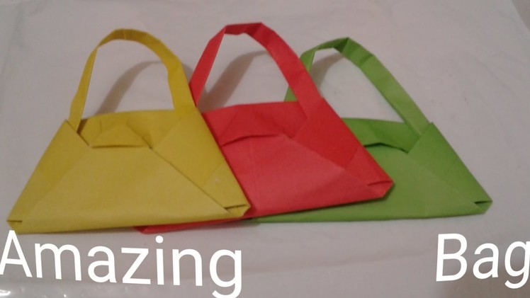How to make paper vanity bag||Easy origami handbag tuatoril.Best idea with paper.Nice vanity bag