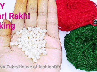 How To Make Rakhi Using Pearls&Woolen Thread At Home.Simple&Beautiful. !