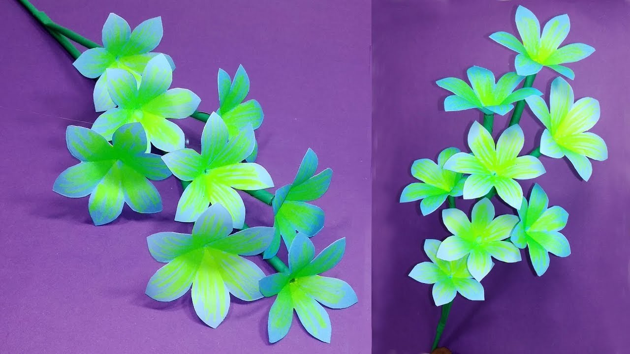 How to Make Stick Paper Flower, Most Beautiful Stick Flower with Paper, Jarines Crafty Creation