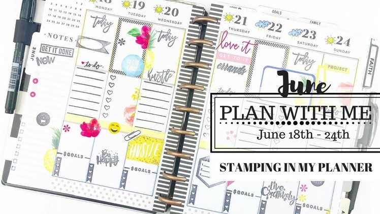I Tried STAMPING in my Classic Happy Planner ® PLAN WITH ME! | June 18th - 24th | At Home With Quita