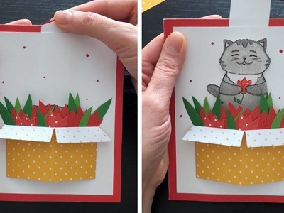 Interactive card tutorial. Surprise slider card for Birthday or Mother's day