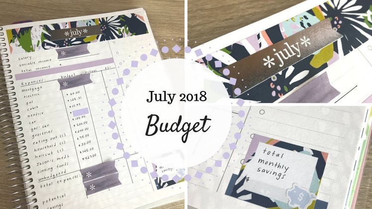 July 2018 Budget | Erin Condren Deluxe Monthly Planner |