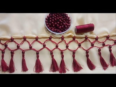 Saree kuchu-using beads-easy method