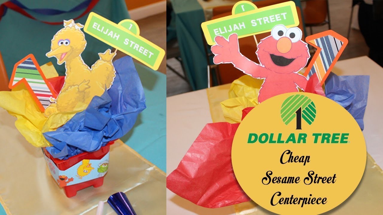 Sesame Street Centerpiece Kids Party  Dollar  tree  Ideas  