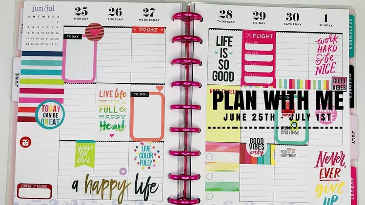 Weekly Plan With Me - Happy Planner June 25th - July 1st