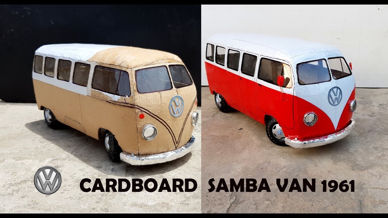 WOW!  Volkswagen Samba van || How to make Classic van 1961 with cardboard || DIY || Electric toy van
