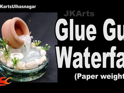 DIY Hot Glue Waterfall Tutorial, Office Desk paper weight, JK Arts 1460