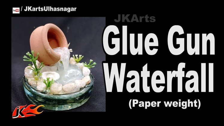 DIY Hot Glue Waterfall Tutorial, Office Desk paper weight, JK Arts 1460