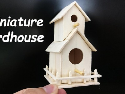 DIY Popsicle Stick Miniature Birdhouse, Ice Cream Stick Craft Ideas | How to make a house