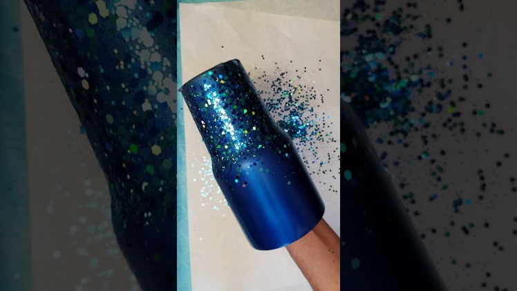 Metalic Paint with metalic glitter scatter tumbler