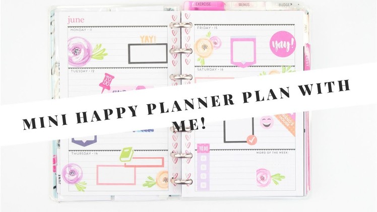 Plan With Me Mini HAPPY PLANNER | June 11th - 17th  | At Home With Quita