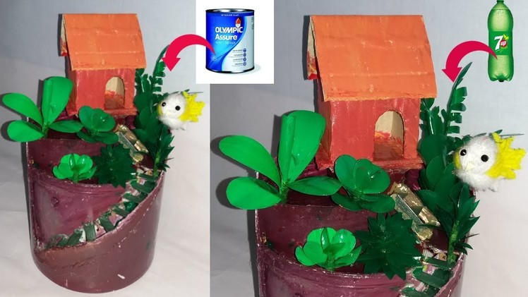 Plastic bottle craft ||plastic bottle tree ||plastice botte reuse idea||dustu pakhe