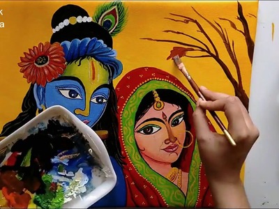 Radha Krishna Painting | Time Lapse