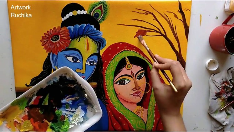 Radha Krishna Painting | Time Lapse