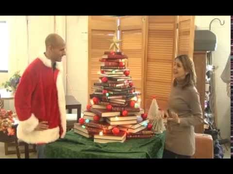 Revibe: Christmas Tree made from books