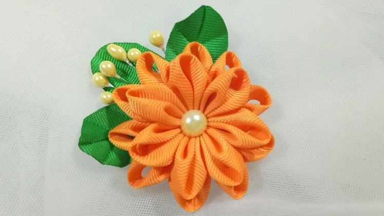 137) Tutorial Simple Sweet Flower 6 || Kanzashi Flower || Ribbon Flower