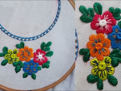 Beautiful neck embroidery design hand embroidery stitch work
