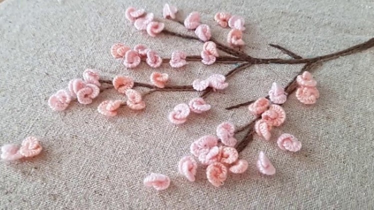 Cherry flower embroidery Tutorial| embroidery design