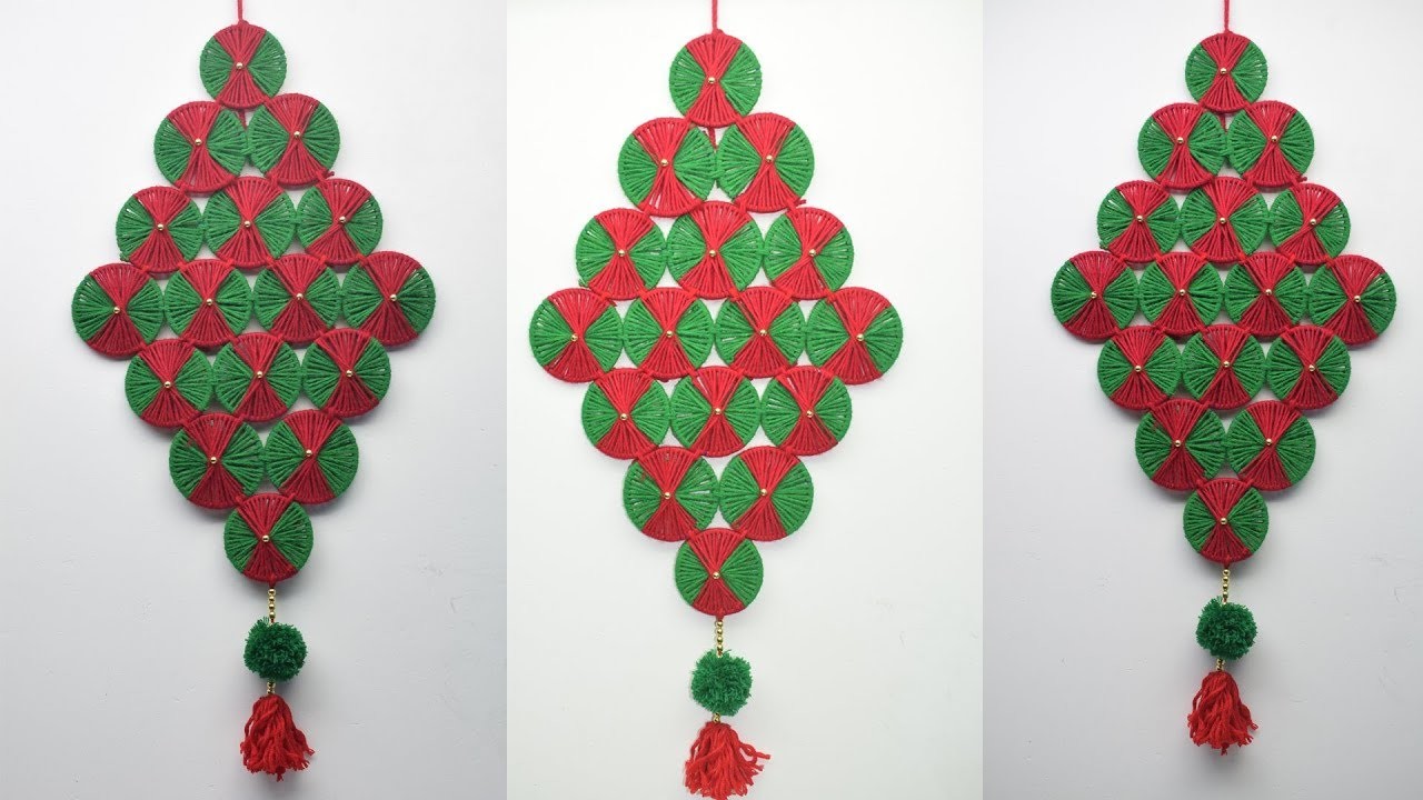 DIY Wall Hanging Using Woolen and Old Bangles, Wall Toran From Bangles