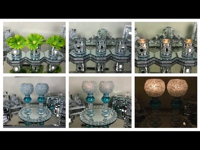 DOLLAR TREE DIY GLAM CENTERPIECE AND CRUSHED GLASS CANDLE HOLDERS #BLINGQUEEN
