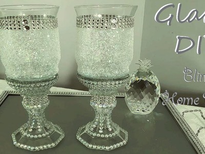 Dollar Tree DIY Glam Frosted Pedestal Candle Holders